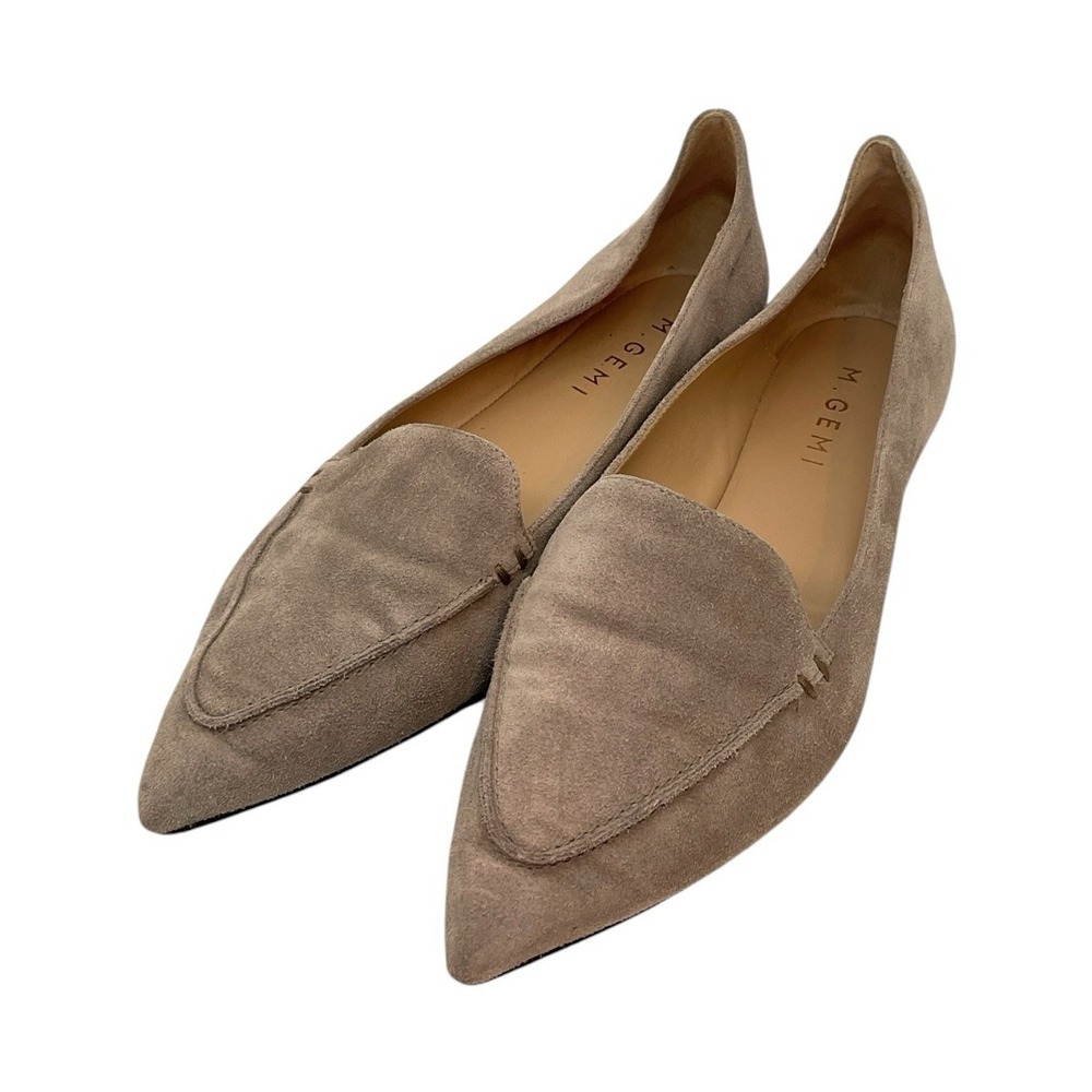 M. Gemi The Gia Suede Pointed Toe Loafers Womens Size 37 (US 6.5) Beige Italian